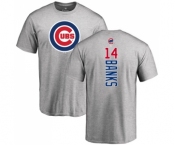MLB Nike Chicago Cubs #14 Ernie Banks Ash Backer T-Shirt