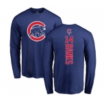 MLB Nike Chicago Cubs #14 Ernie Banks Royal Blue Backer Long Sleeve T-Shirt