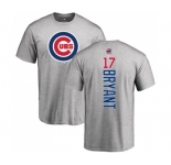 MLB Nike Chicago Cubs #17 Kris Bryant Ash Backer T-Shirt