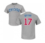 MLB Nike Chicago Cubs #17 Kris Bryant Gray Name & Number T-Shirt