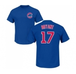 MLB Nike Chicago Cubs #17 Kris Bryant Royal Blue Name & Number T-Shirt