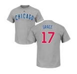 MLB Nike Chicago Cubs #17 Mark Grace Gray Name & Number T-Shirt