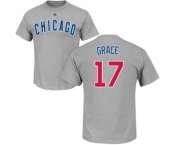 MLB Nike Chicago Cubs #17 Mark Grace Gray Name & Number T-Shirt
