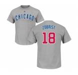 MLB Nike Chicago Cubs #18 Ben Zobrist Gray Name & Number T-Shirt