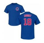 MLB Nike Chicago Cubs #18 Ben Zobrist Royal Blue Name & Number T-Shirt