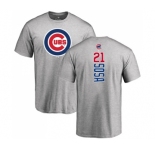 MLB Nike Chicago Cubs #21 Sammy Sosa Ash Backer T-Shirt
