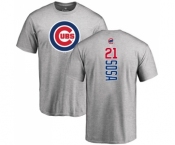 MLB Nike Chicago Cubs #21 Sammy Sosa Ash Backer T-Shirt