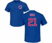 MLB Nike Chicago Cubs #21 Sammy Sosa Royal Blue Name & Number T-Shirt
