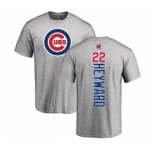 MLB Nike Chicago Cubs #22 Jason Heyward Ash Backer T-Shirt