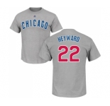 MLB Nike Chicago Cubs #22 Jason Heyward Gray Name & Number T-Shirt