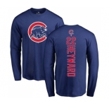 MLB Nike Chicago Cubs #22 Jason Heyward Royal Blue Backer Long Sleeve T-Shirt