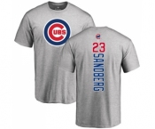 MLB Nike Chicago Cubs #23 Ryne Sandberg Ash Backer T-Shirt