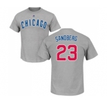 MLB Nike Chicago Cubs #23 Ryne Sandberg Gray Name & Number T-Shirt