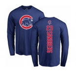 MLB Nike Chicago Cubs #23 Ryne Sandberg Royal Blue Backer Long Sleeve T-Shirt