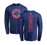 MLB Nike Chicago Cubs #27 Addison Russell Royal Blue Backer Long Sleeve T-Shirt