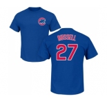 MLB Nike Chicago Cubs #27 Addison Russell Royal Blue Name & Number T-Shirt