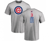 MLB Nike Chicago Cubs #3 David Ross Ash Backer T-Shirt