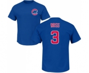 MLB Nike Chicago Cubs #3 David Ross Royal Blue Name & Number T-Shirt