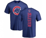 MLB Nike Chicago Cubs #34 Jon Lester Royal Blue Backer T-Shirt