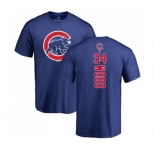 MLB Nike Chicago Cubs #34 Kerry Wood Royal Blue Backer T-Shirt