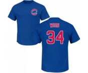 MLB Nike Chicago Cubs #34 Kerry Wood Royal Blue Name & Number T-Shirt