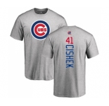 MLB Nike Chicago Cubs #41 Steve Cishek Ash Backer T-Shirt