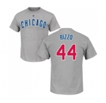 MLB Nike Chicago Cubs #44 Anthony Rizzo Gray Name & Number T-Shirt