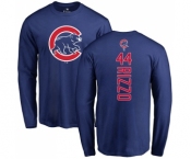 MLB Nike Chicago Cubs #44 Anthony Rizzo Royal Blue Backer Long Sleeve T-Shirt
