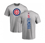 MLB Nike Chicago Cubs #5 Albert Almora Jr Ash Backer T-Shirt