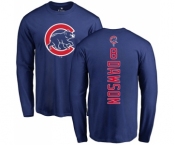 MLB Nike Chicago Cubs #8 Andre Dawson Royal Blue Backer Long Sleeve T-Shirt