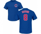 MLB Nike Chicago Cubs #8 Andre Dawson Royal Blue Name & Number T-Shirt