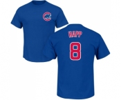 MLB Nike Chicago Cubs #8 Ian Happ Royal Blue Name & Number T-Shirt