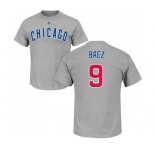 MLB Nike Chicago Cubs #9 Javier Baez Gray Name & Number T-Shirt