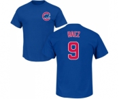 MLB Nike Chicago Cubs #9 Javier Baez Royal Blue Name & Number T-Shirt