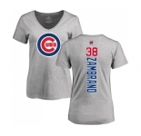 MLB Women's Nike Chicago Cubs #38 Carlos Zambrano Ash Backer T-Shirt