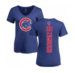 MLB Women's Nike Chicago Cubs #38 Carlos Zambrano Royal Blue Backer T-Shirt