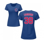 MLB Women's Nike Chicago Cubs #38 Carlos Zambrano Royal Blue Name & Number T-Shirt
