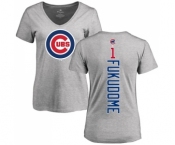 MLB Women's Nike Chicago Cubs #1 Kosuke Fukudome Ash Backer T-Shirt