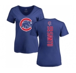 MLB Women's Nike Chicago Cubs #10 Ron Santo Royal Blue Backer T-Shirt