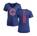 MLB Women's Nike Chicago Cubs #14 Ernie Banks Royal Blue Backer T-Shirt