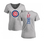 MLB Women's Nike Chicago Cubs #17 Mark Grace Ash Backer T-Shirt