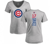 MLB Women's Nike Chicago Cubs #17 Mark Grace Ash Backer T-Shirt