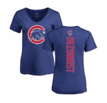 MLB Women's Nike Chicago Cubs #18 Ben Zobrist Royal Blue Backer T-Shirt