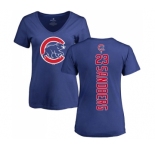 MLB Women's Nike Chicago Cubs #23 Ryne Sandberg Royal Blue Backer T-Shirt