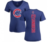 MLB Women's Nike Chicago Cubs #23 Ryne Sandberg Royal Blue Backer T-Shirt