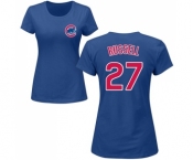 MLB Women's Nike Chicago Cubs #27 Addison Russell Royal Blue Name & Number T-Shirt