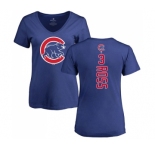 MLB Women's Nike Chicago Cubs #3 David Ross Royal Blue Backer T-Shirt
