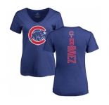 MLB Women's Nike Chicago Cubs #9 Javier Baez Royal Blue Backer T-Shirt
