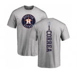 MLB Nike Houston Astros #1 Carlos Correa Ash Backer T-Shirt