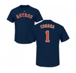 MLB Nike Houston Astros #1 Carlos Correa Navy Blue Name & Number T-Shirt